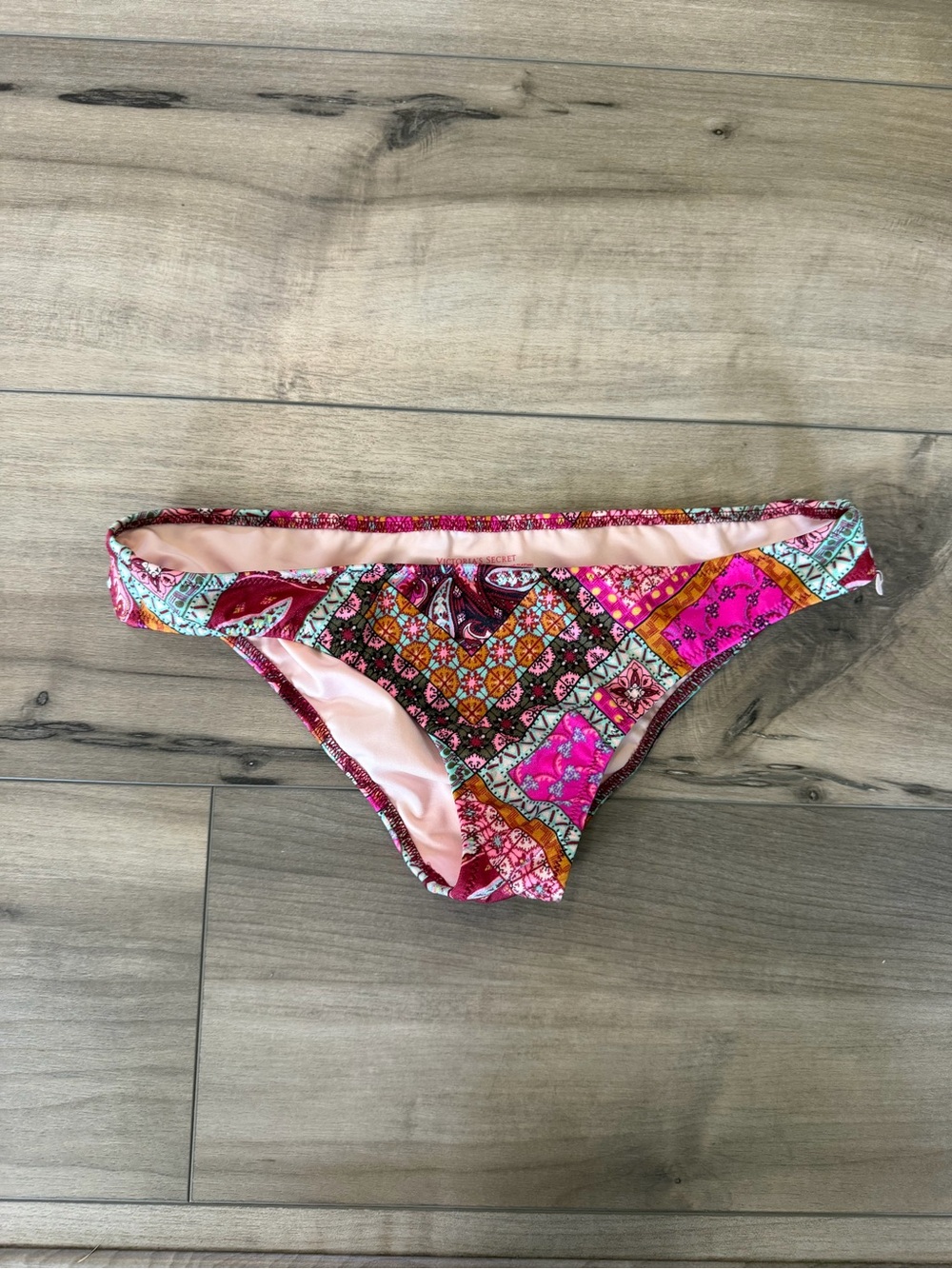 Victoria’s Secret Patchwork Pink & Coral Bikini Bottom cheeky Small